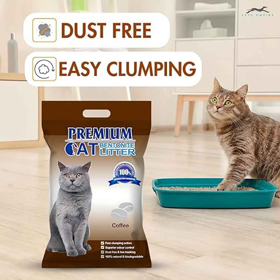 Pets Empire Natural Scoopable Bentonite Ball Cat litter Coffee Scent Combo
