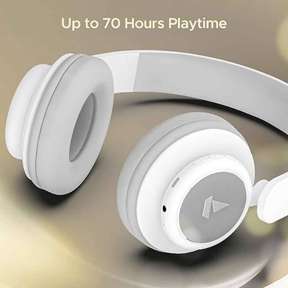 boAt Rockerz 450Pro Bluetooth Wireless On Ear Headphones Mic with 70 Hours Battery-White Purity