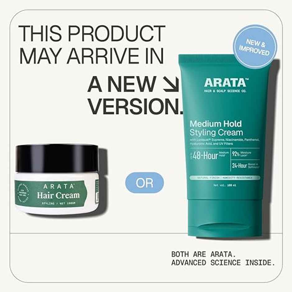 Arata Medium Hold Styling Cream with Hyaluronic Acid for Moisturisation & Natural Finish