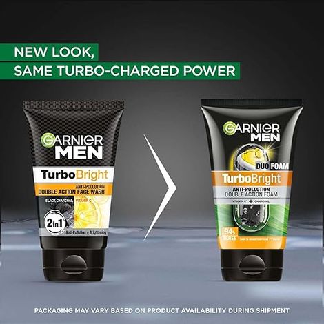Garnier Men Turbo Bright Anti-Pollution Double Action Face Wash