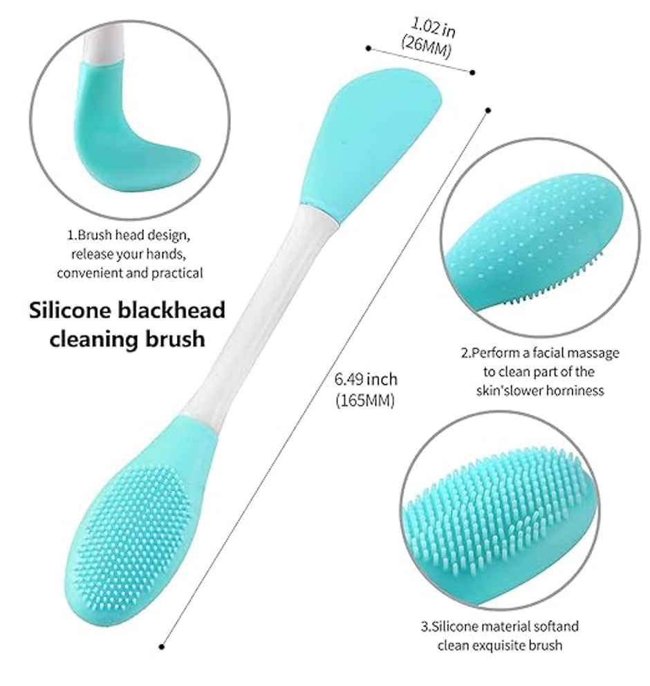 Beautiliss 2 in 1 Multipurpose Double sided Silicone Brush for Face Deep Cleansing | Assorted
