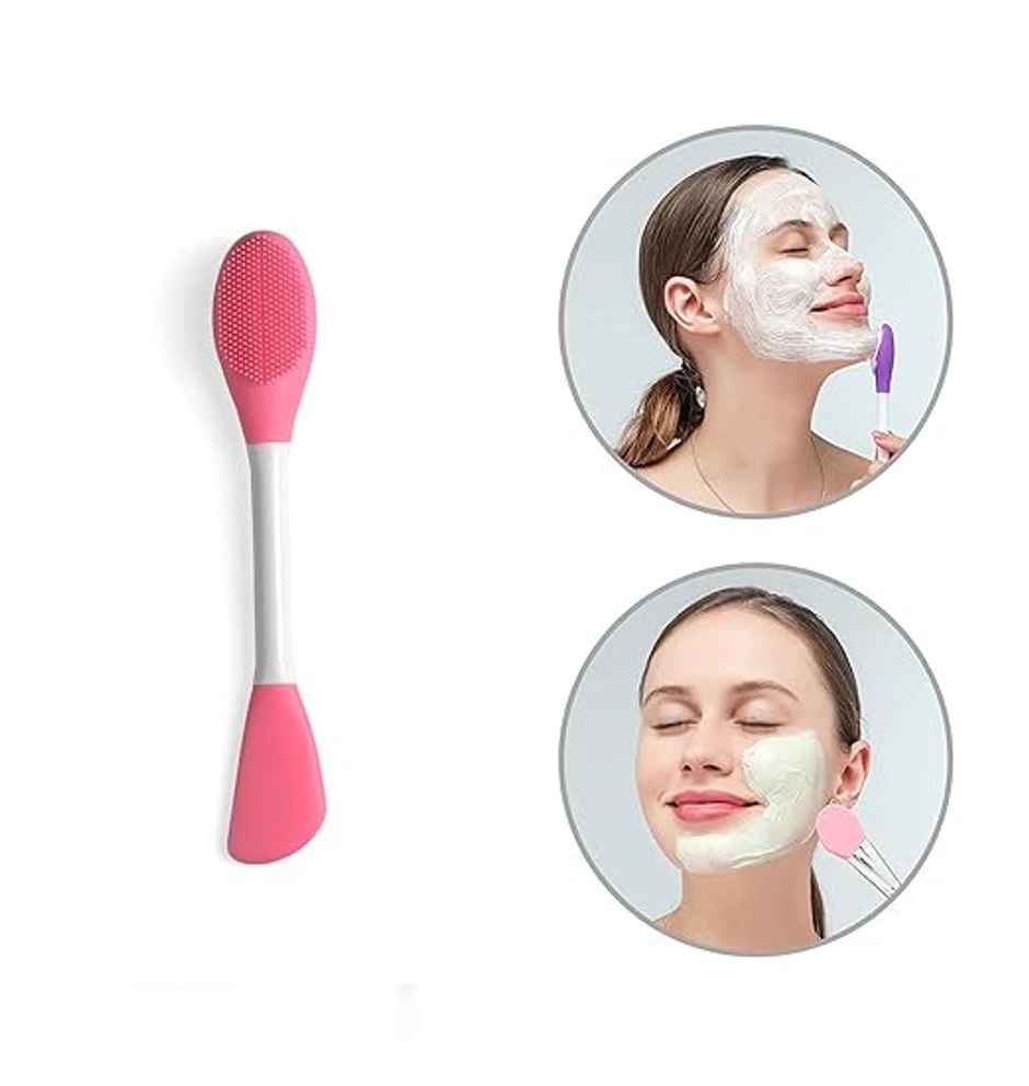 Beautiliss 2 in 1 Multipurpose Double sided Silicone Brush for Face Deep Cleansing | Assorted
