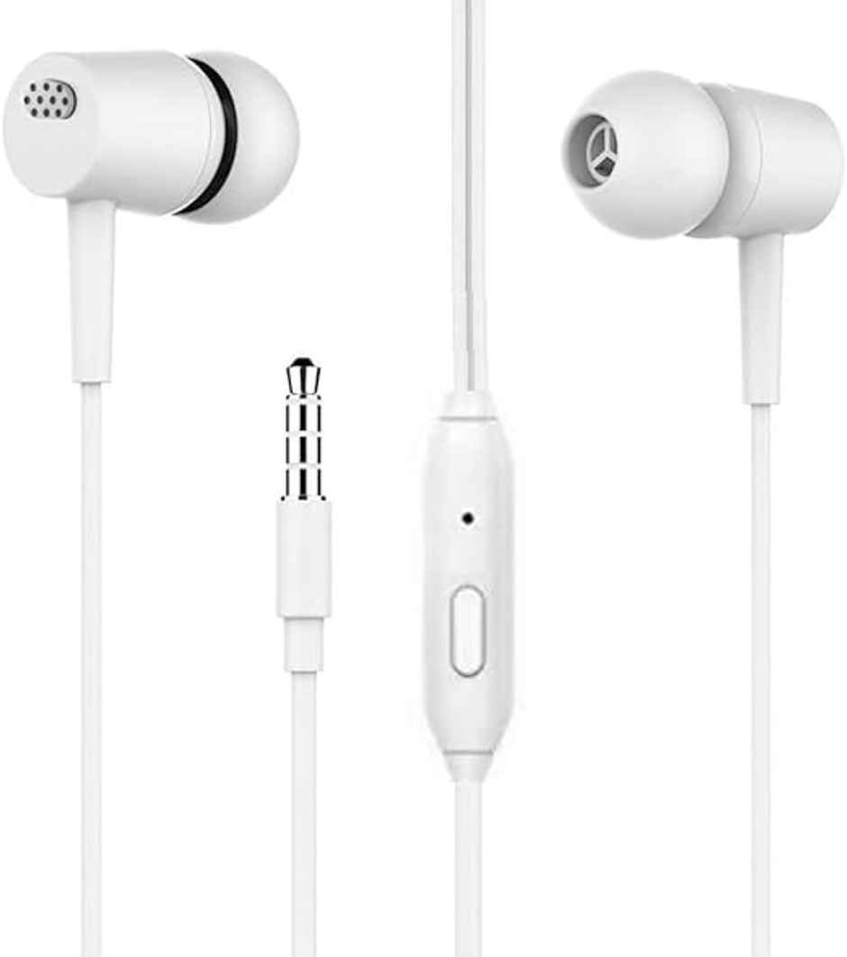 basics IND Wired earphone With Mic | White