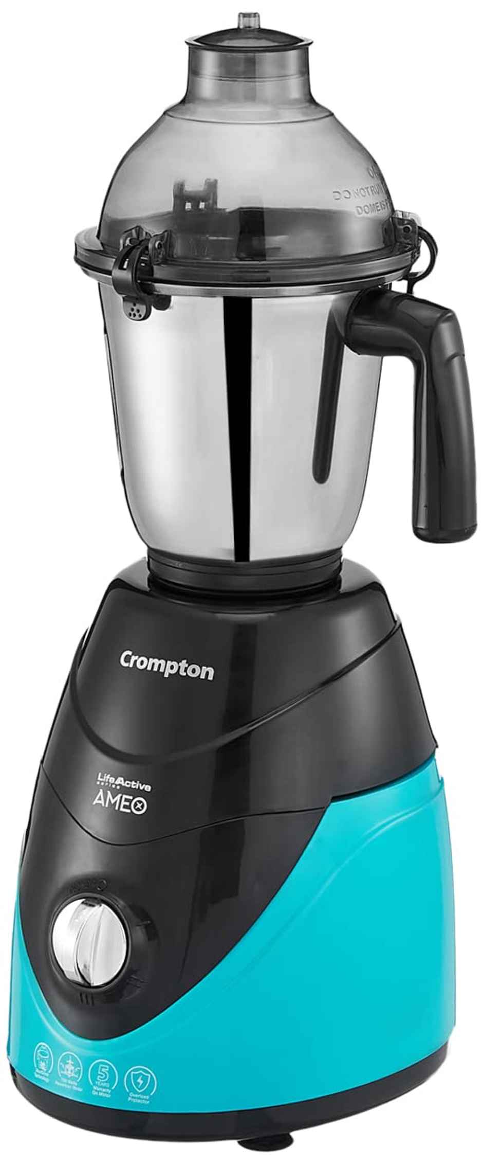 Crompton Ameo 750-Watt Mixer Grinder(3 Stainless Steel Jars, Black & Green)