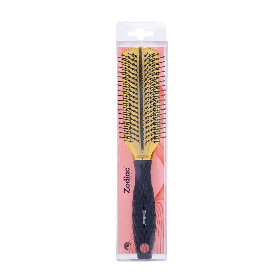Zodiac Diamond Flat Hair Brush | Chrome Gold