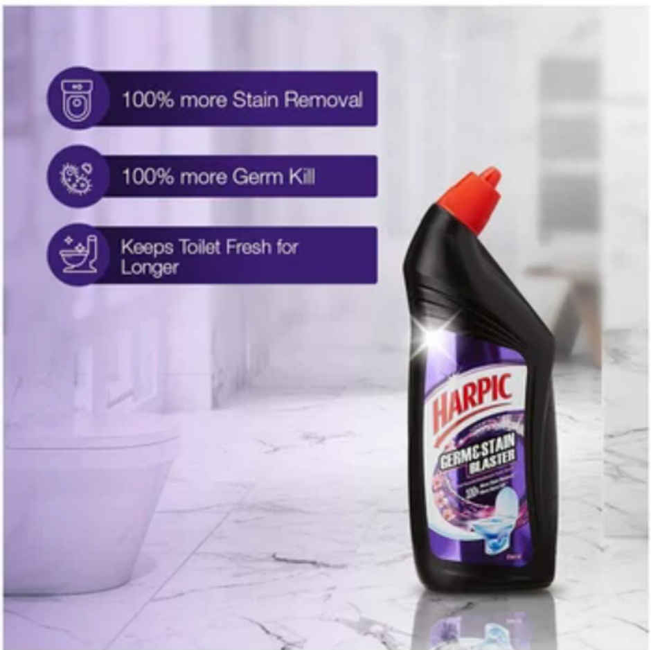 Harpic Germ & Stain Blaster Disinfectant Toilet Cleaner Floral