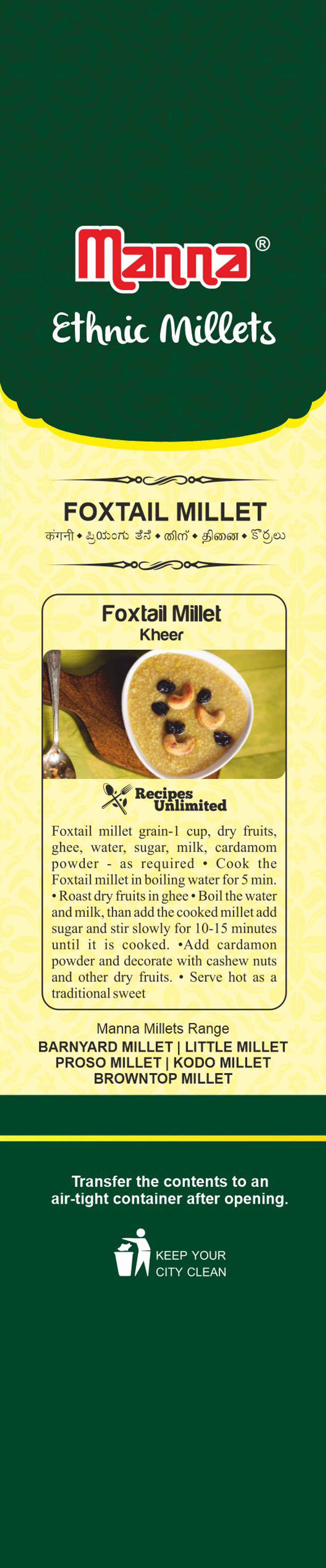 Manna Foxtail Millet