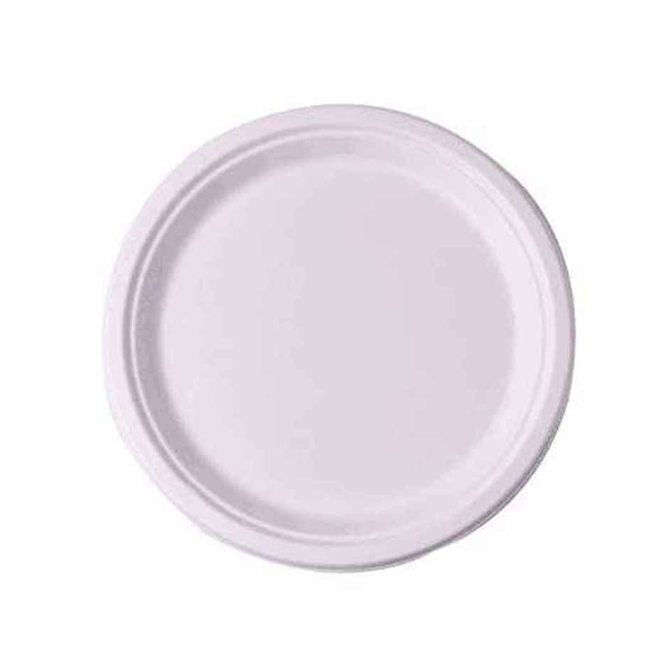 Disposable Paper White Round Plate | 6 inch | Pack of 25 | 225 GSM | Tempware
