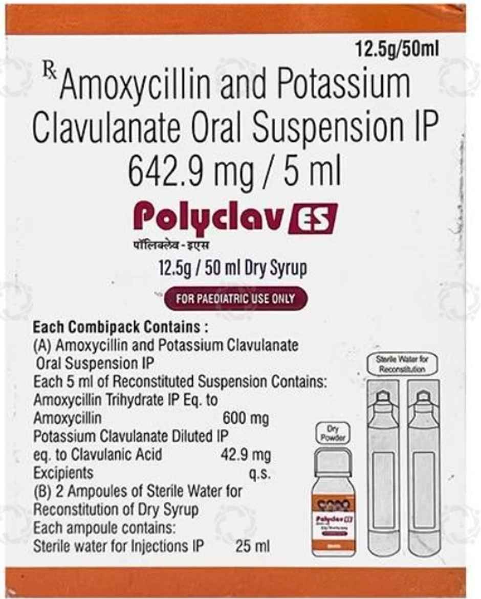 Polyclav ES 12.5g/50mL Dry Syrup