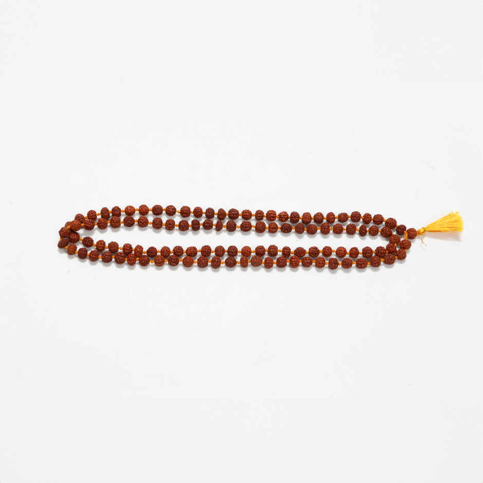 Pure Rudraksha Mala | 7 mm Beads | with Ganti & Certificate | Svasti