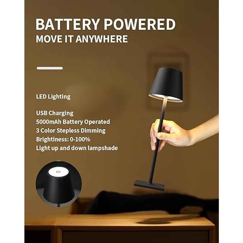 Desidiya Wireless Led Desk Lamp Usb Charging, Touch Control, Ambient Light For Study & Office