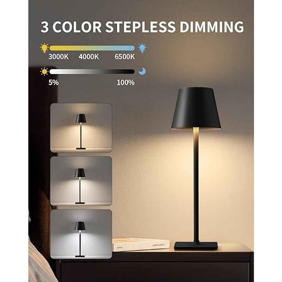 Desidiya Wireless Led Desk Lamp Usb Charging, Touch Control, Ambient Light For Study & Office