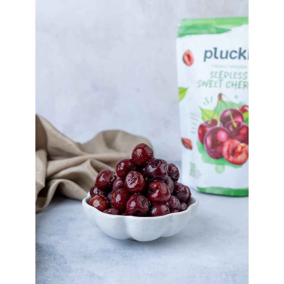 Pluckk Fresh Frozen Seedless Cherry Natural No Added Sugar Non Gmo Antioxidant Potassium Rich Snack