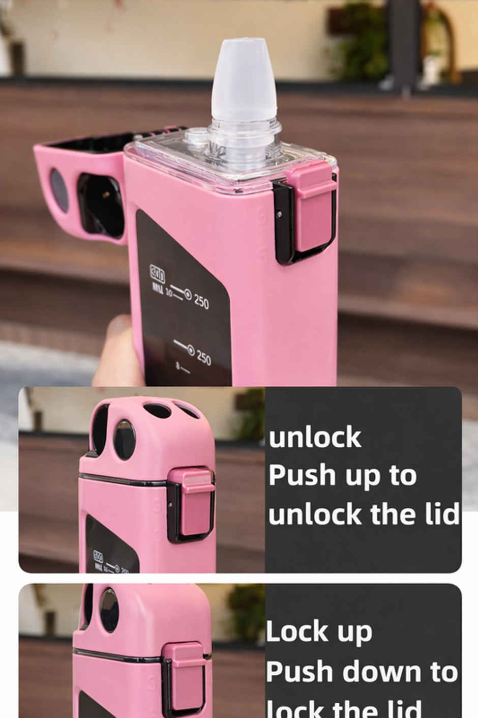 DesignLand New Lighter Shape Water Bottle | Pink | 350 ml