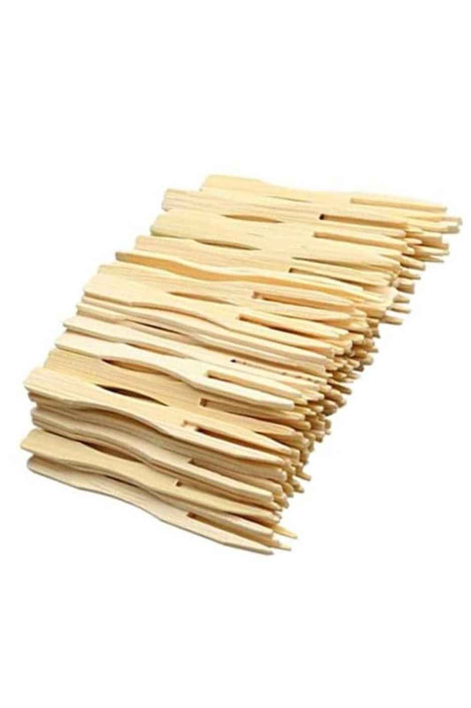 Tempware Wooden Fruit/Snacks Fork | 88M | Pack Of 50