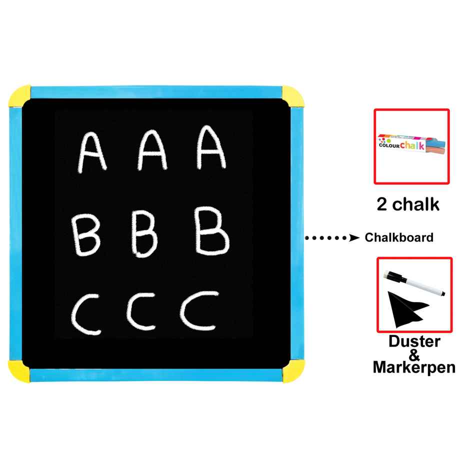 2 in 1 Doraemon Slate & Writing Board | Writing Board, Marker, Pen, Sponge duster, Chalk | Assorted