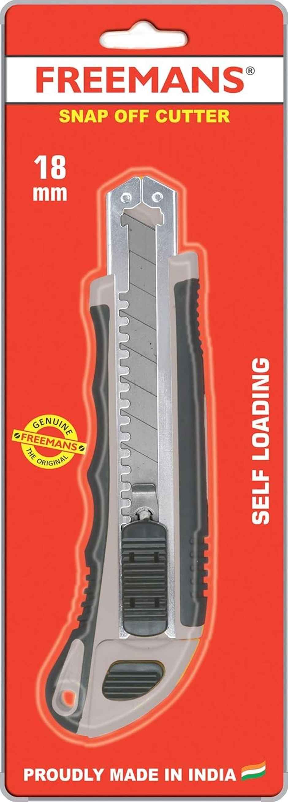 FREEMANS Snap Off Cutter | Self Loading | Bi Material Handle - 18 mm