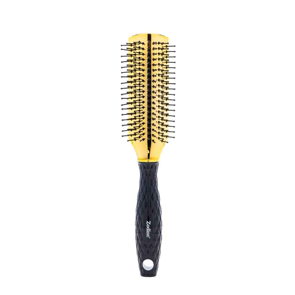 Zodiac Diamond Flat Hair Brush | Chrome Gold