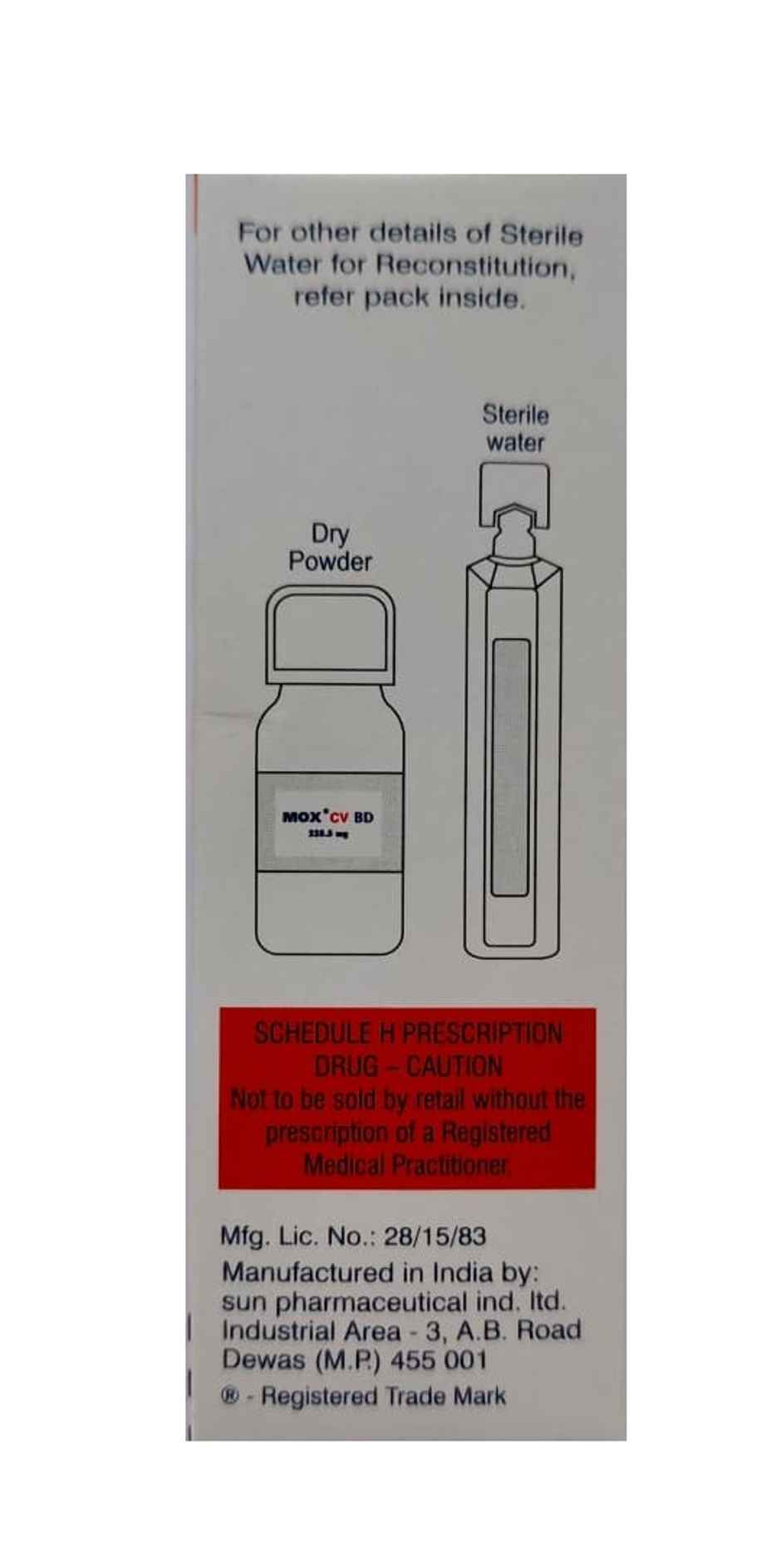Mox CV BD 228.5mg Powder for Oral Suspension
