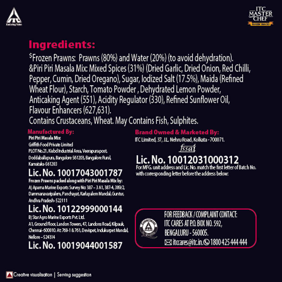 ITC Master Chef Prawns with Piri Piri Masala, 212g