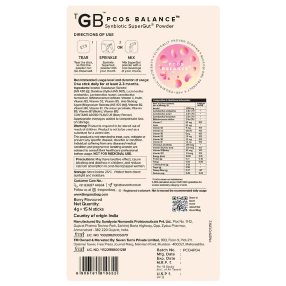 The Good Bug PCOS Balance SuperGut Powder