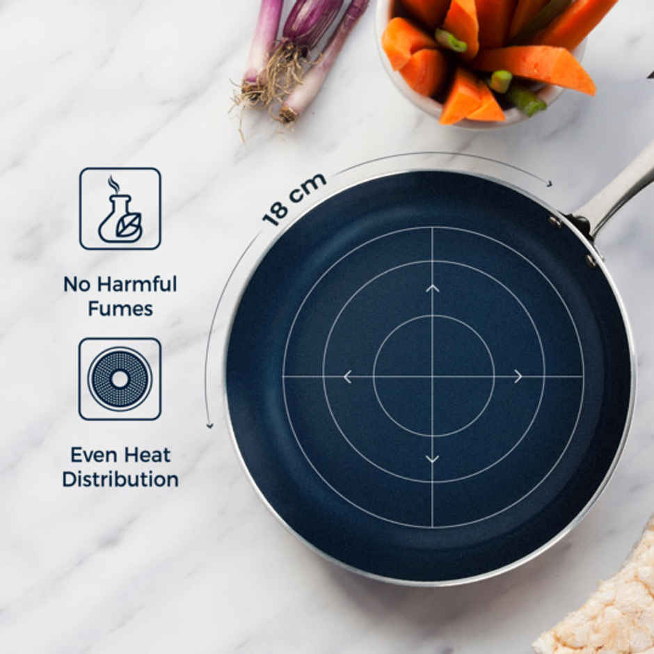 Habitat Ceramic Frypan Wth Ss Handle Xtreme Coating 18 Cm