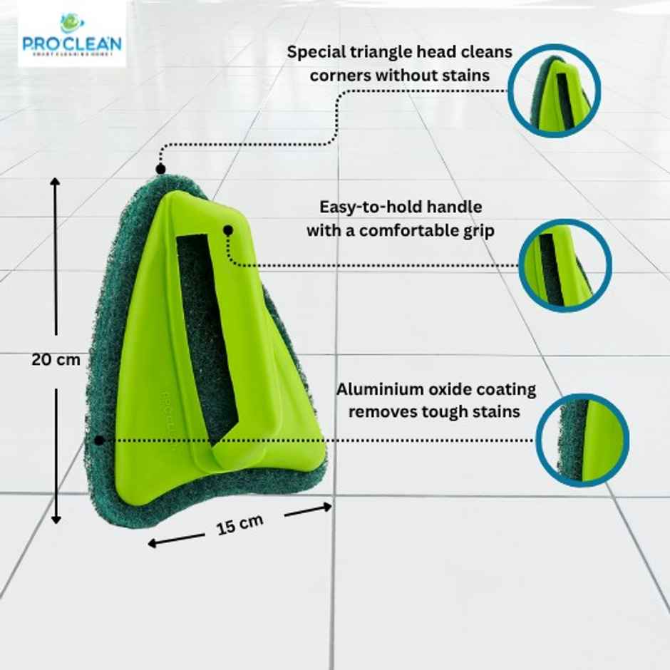 Proclean Scrubber Pad With Handle - Triangle | Assorted