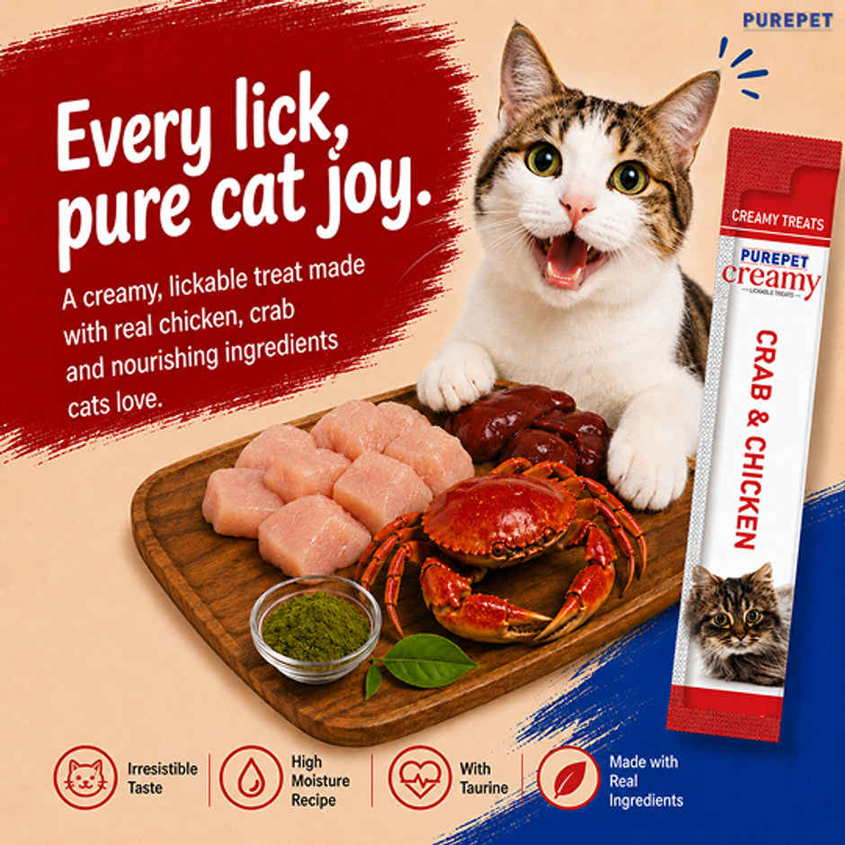 Purepet Crab and Chicken Creamy Lickable Cat Treats