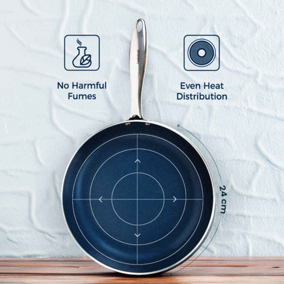 Habitat Ceramic Frypan Wth Ss Handle Xtreme Coating 24 Cm