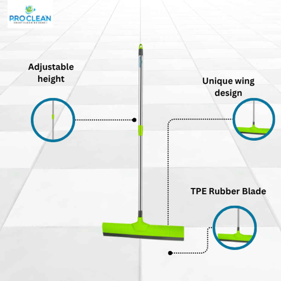 Proclean Floor Wiper Big | 20 Inch | With SS Handle | Colour May Vary | 52 Inch