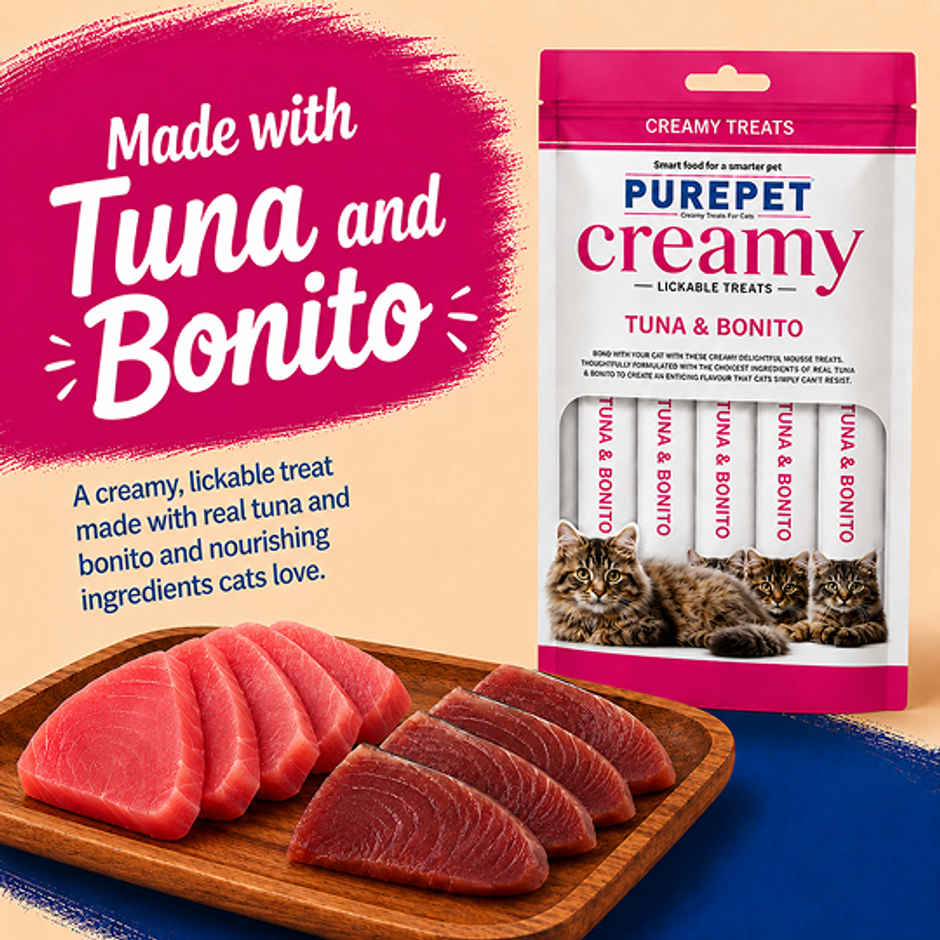 Purepet Tuna & Bonito Creamy Lickable Cat Treats