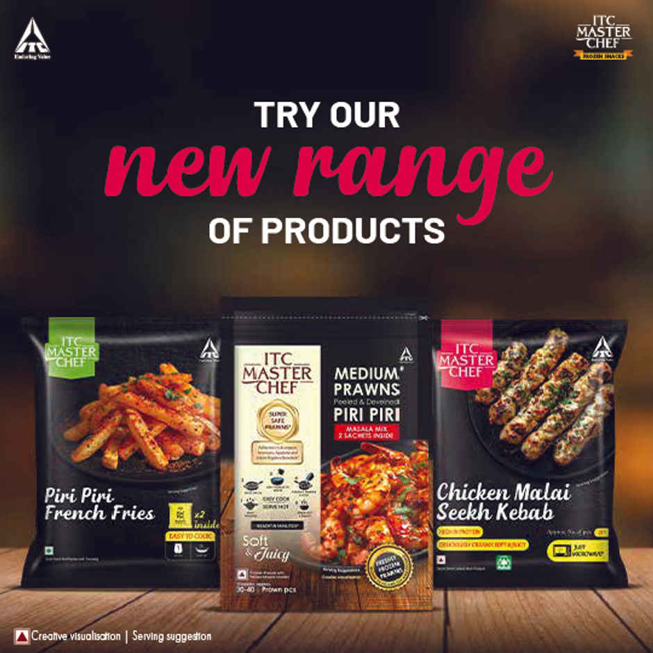 ITC Master Chef Prawns with Piri Piri Masala| Peeled & Deveined | 2 Masala Sachets Inside