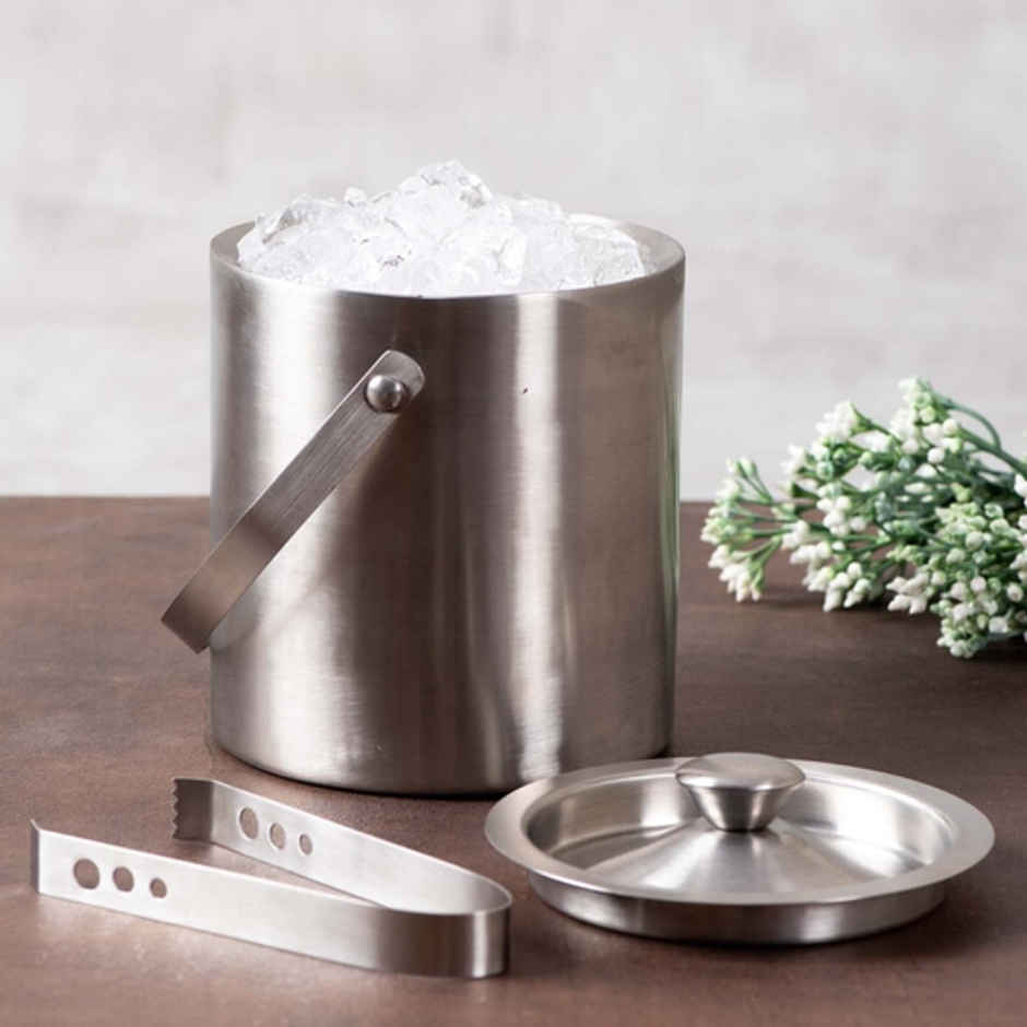 Barbox Double Walled Stainless Steel Insulated Ice Bucket Set | 1.5L