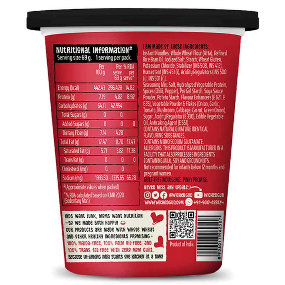 Wickedgud Fiery 2x Spicy Korean Cup Noodles