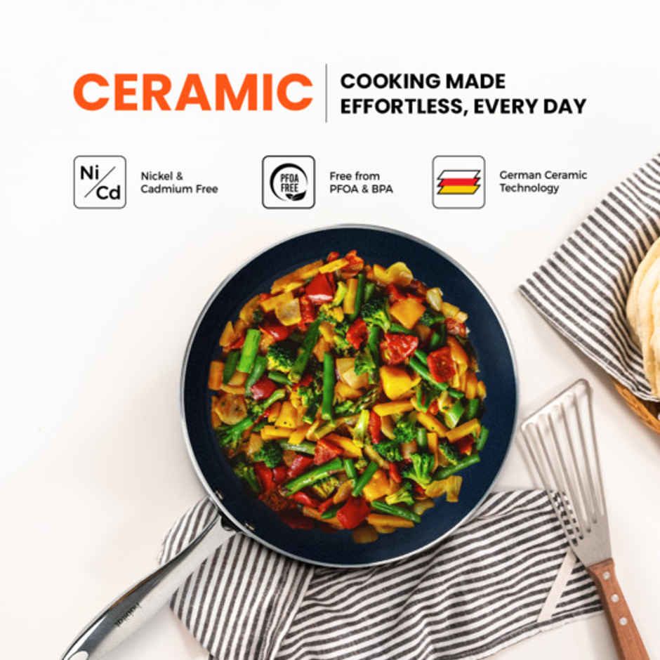 Habitat Ceramic Frypan Wth Ss Handle Xtreme Coating 24 Cm