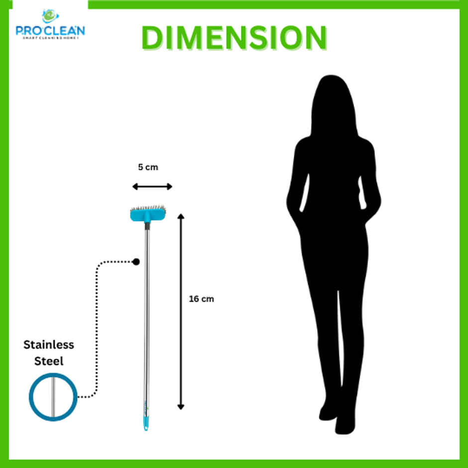 Proclean Hardy Brush - Small | 6 Inch | With SS Handle | Bathroom Brush | 31 Inch