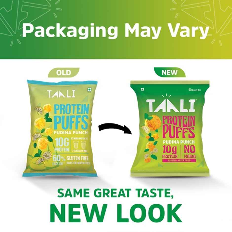 Taali Protein Puffs | Pudina Puff, Roasted, Corn & Jowar, No Maida, Rich in Protein