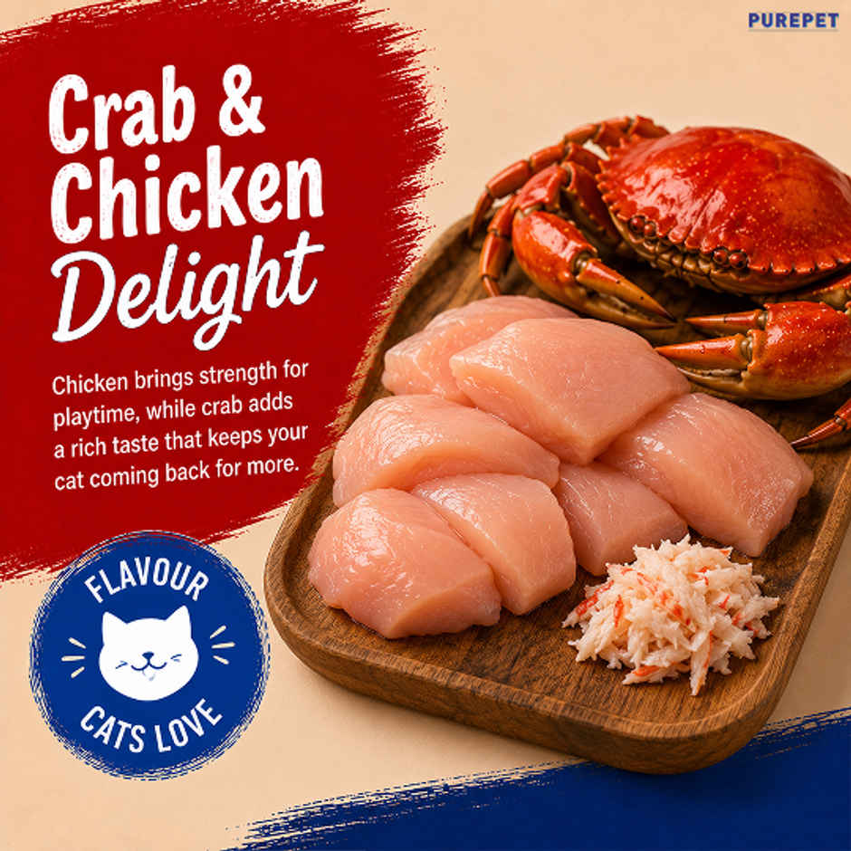 Purepet Crab and Chicken Creamy Lickable Cat Treats