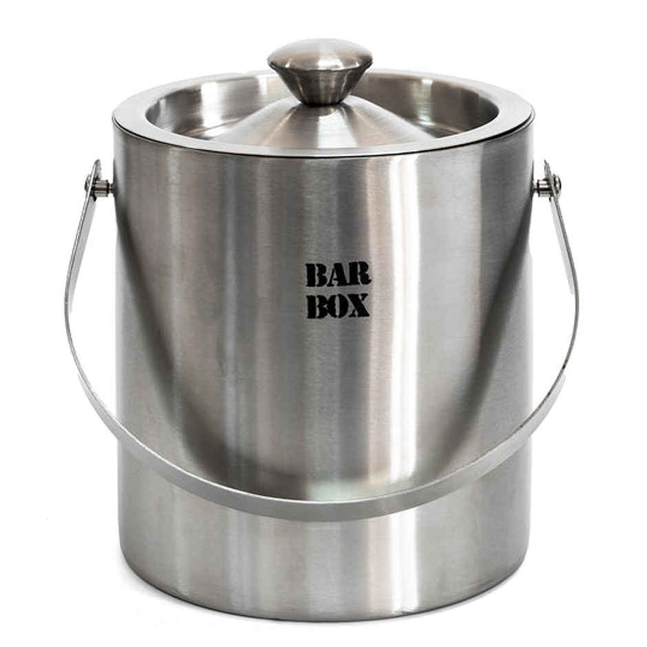 Bar Box Double Walled Stainless Steel Insulated Ice Bucket With Lid And Tong | 1.5 L