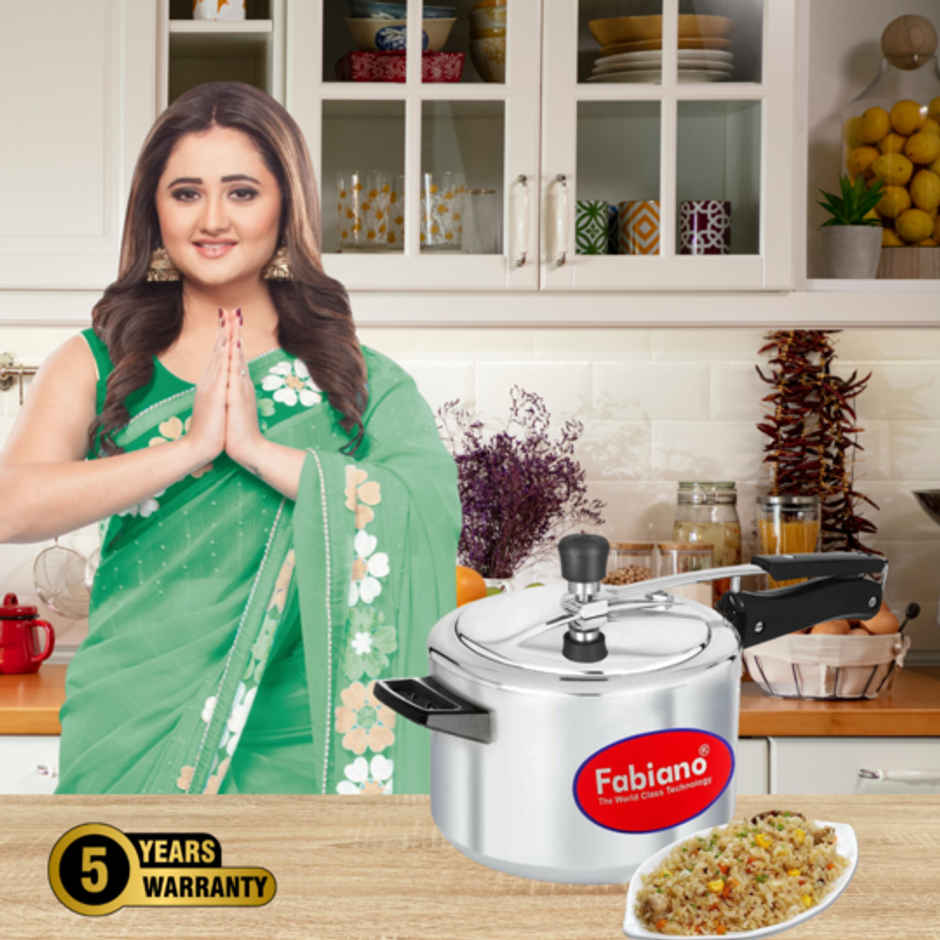 Fabiano 5 Liter with Induction Base Inner Lid Aluminium Eco Pressure Cooker