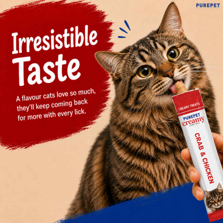 Purepet Crab and Chicken Creamy Lickable Cat Treats