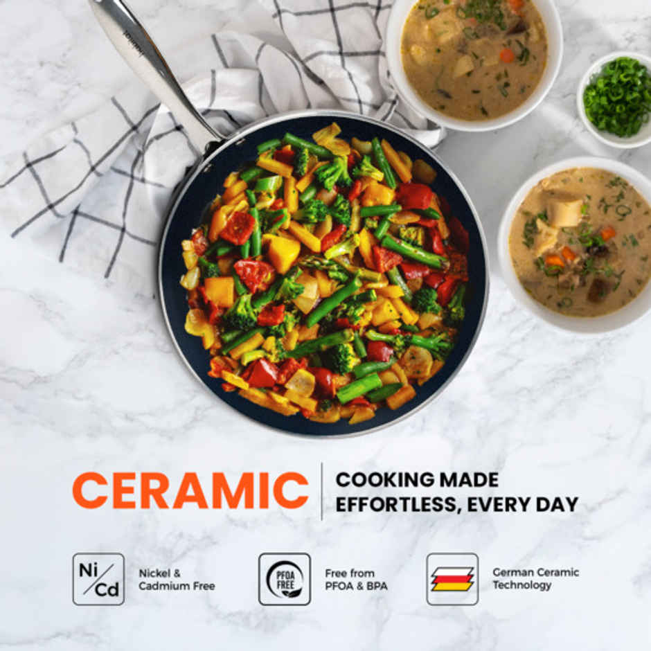 Habitat Ceramic Frypan Wth Ss Handle Xtreme Coating 18 Cm