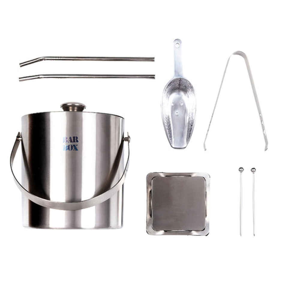 Barbox Double Walled Stainless Steel Insulated Ice Bucket Set | 1.5L