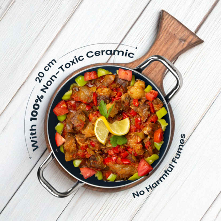 Habitat Ceramic Cookpot Wth Glass Lid Xtreme Coating 24 Cm