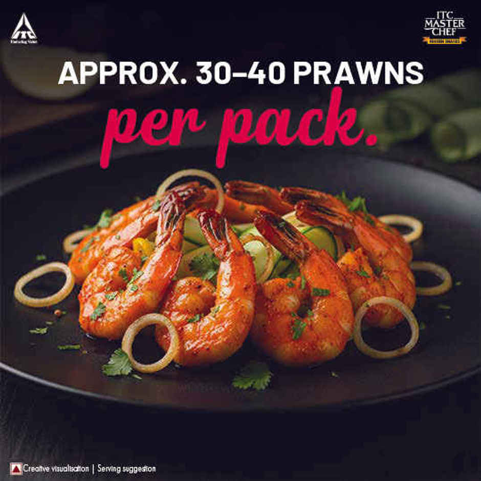 ITC Master Chef Prawns With Piri Piri Masala| Peeled & Deveined | 2 Masala Sachets Inside