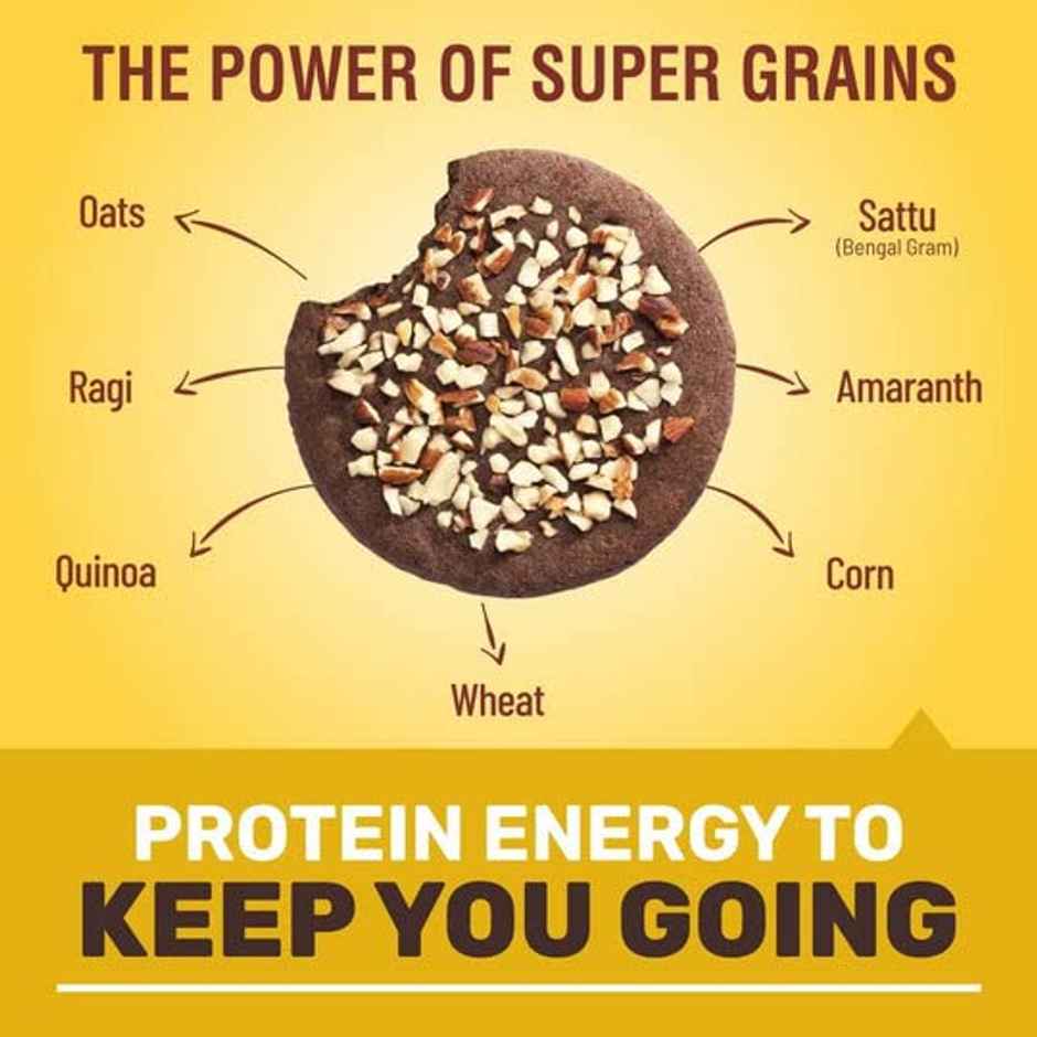 Ritebite Max Protein Cookie Choco Chips, No Maida Multigrain Premium Biscuit Cookies (55g) & Ritebite Max Protein Cookie Choco Almond, Sugar Free Premium Biscuit Cookies (60g) Combo