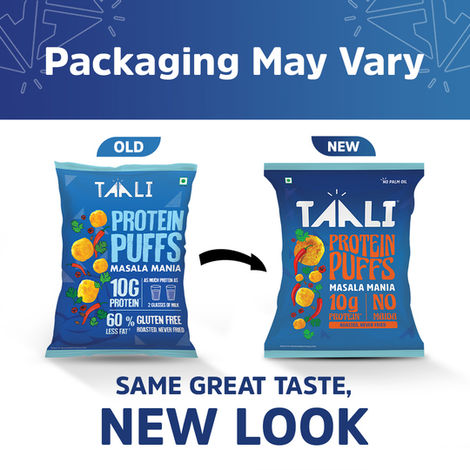 Taali Protein Puffs - Masala Puff, Roasted, Corn & Jowar, No Palm Oil, No Maida, Rich in Protein