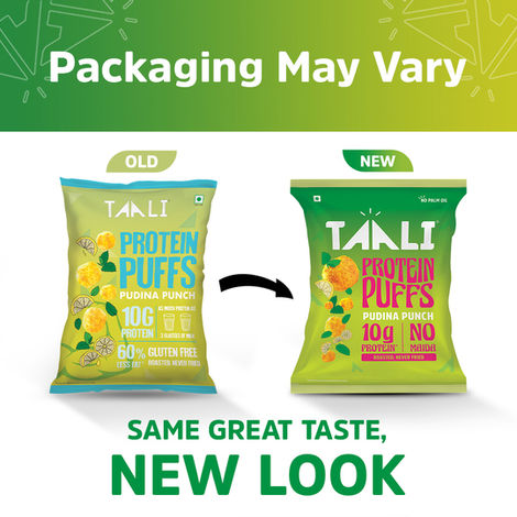 Taali Protein Puffs - Pudina Puff, Roasted, Corn & Jowar, No Palm Oil, No Maida, Rich in Protein