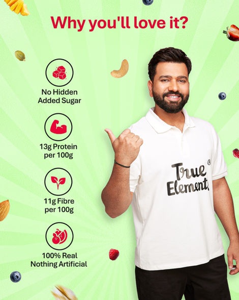 True Elements No Added Sugar Muesli Jar Wholegrain Breakfast Cereal Sugar Free Muesli