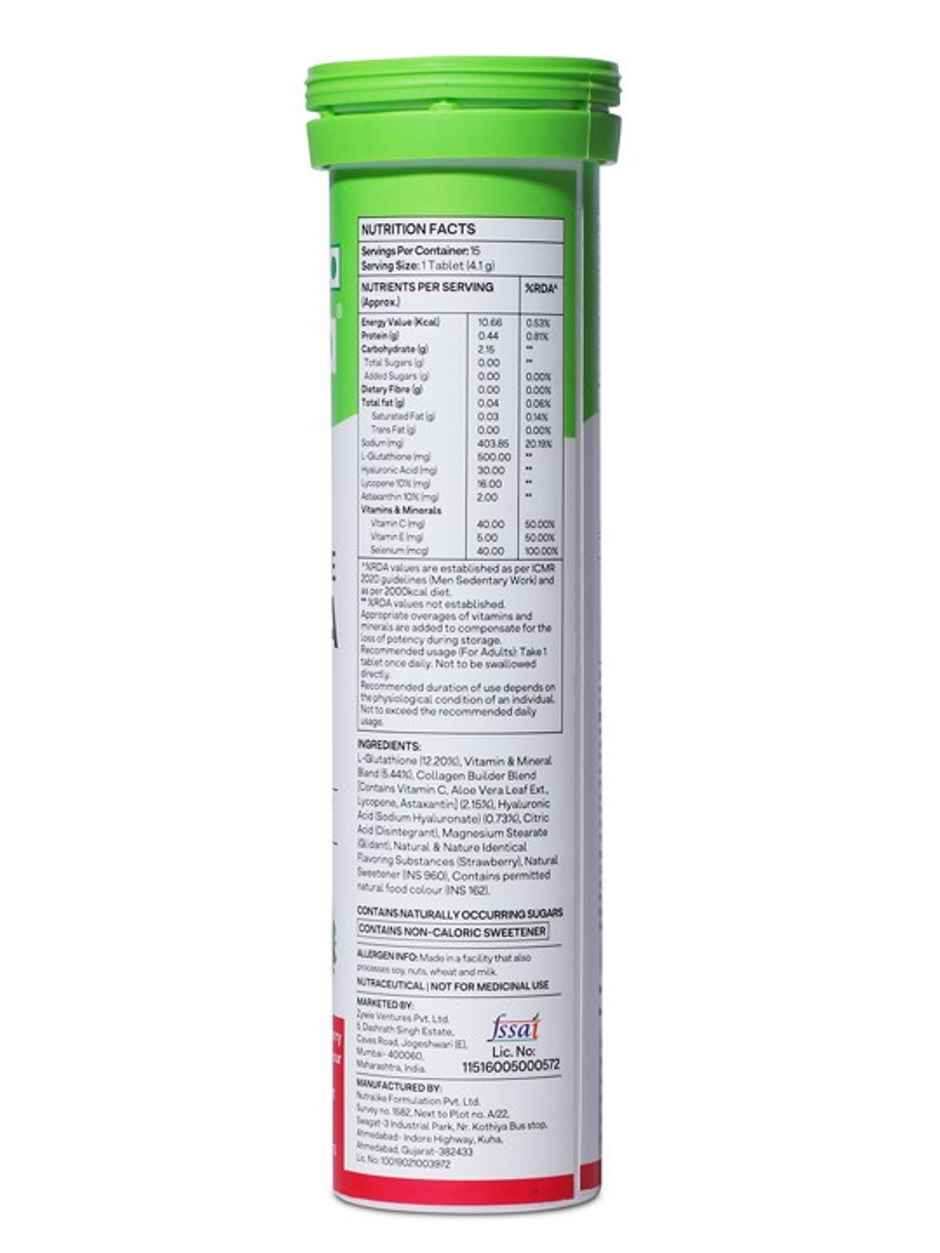 Oziva Bioactive Glutathione Tablets Strawberry Swirl